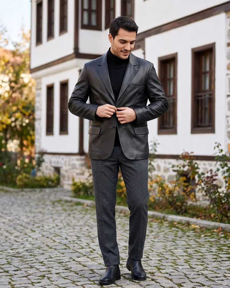 Black Leather Jacket - Premium Turkish Leather Jackets by Savas Textile