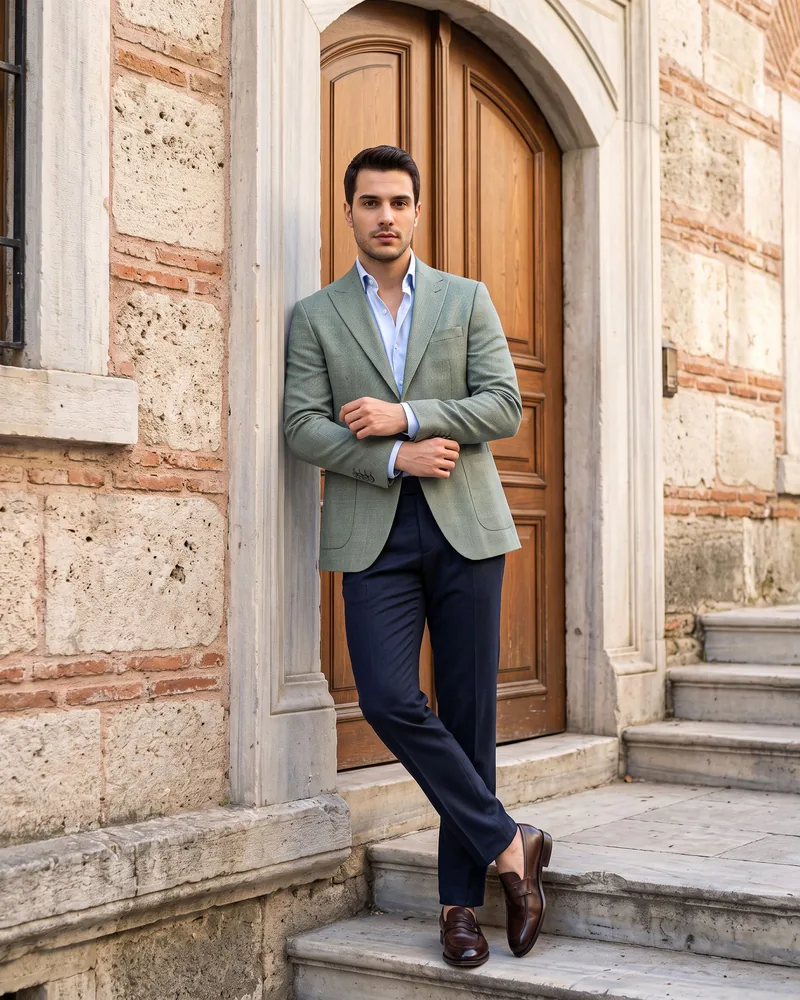 Light Green Blazer - Blazers by Savas Textile