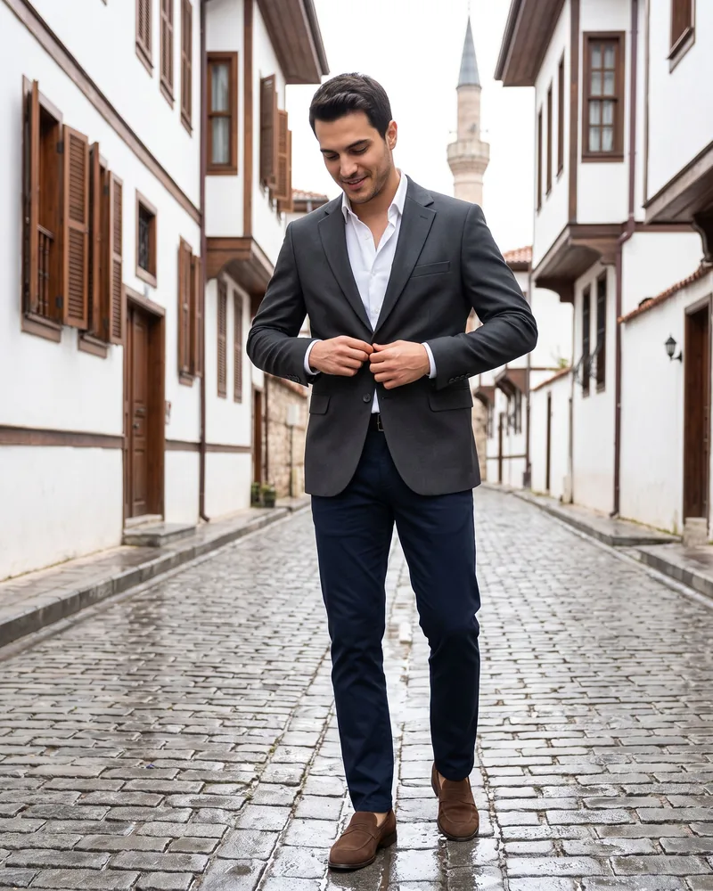 Charcoal Blazer - Blazers by Savas Textile