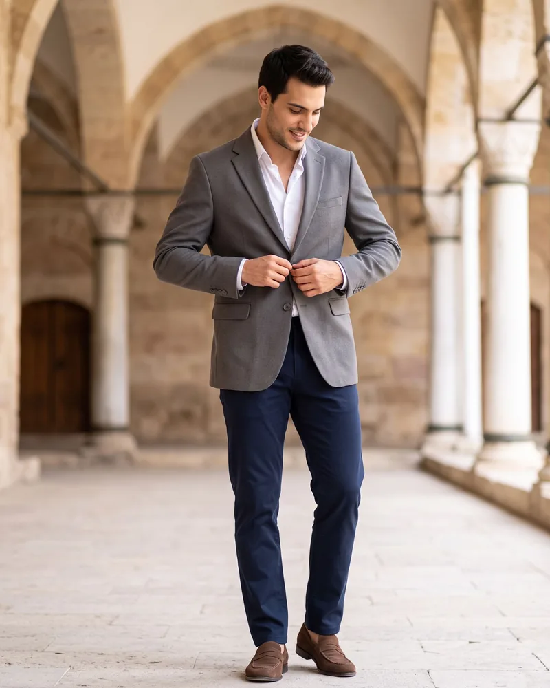Grey Blazer - Blazers by Savas Textile
