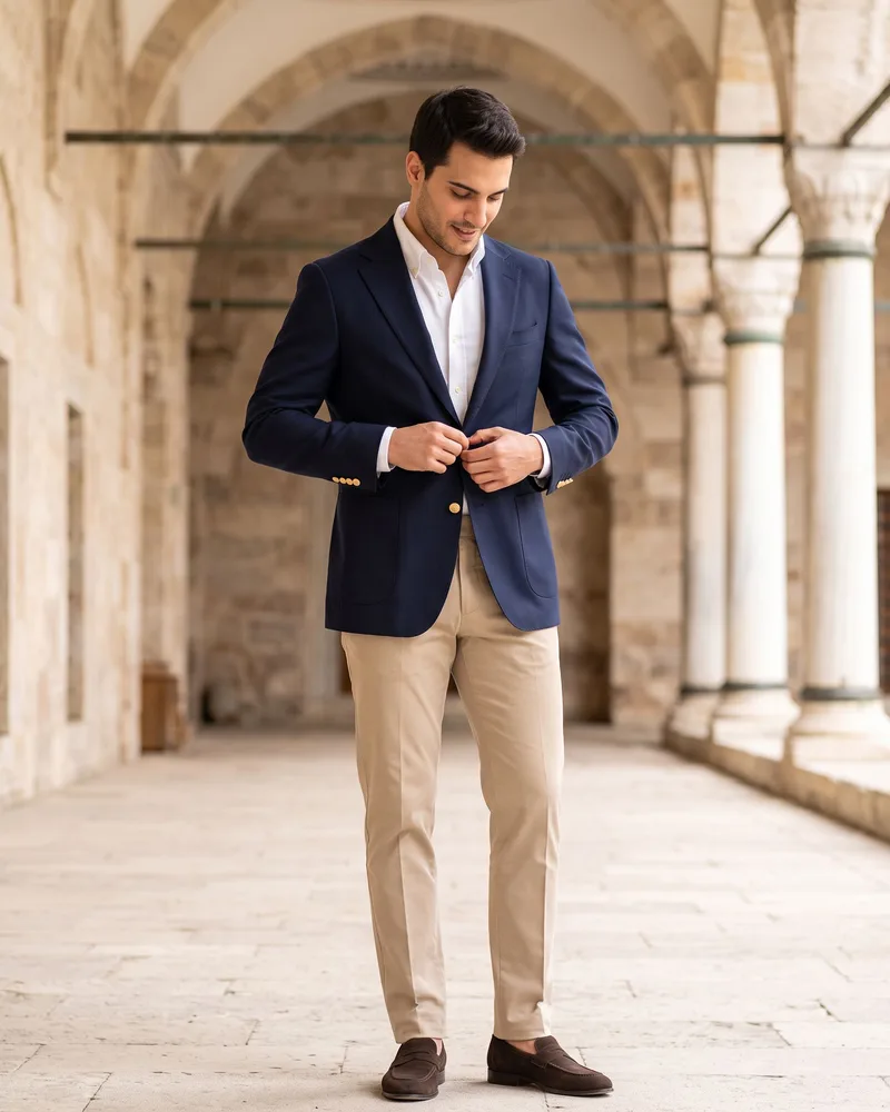 Navy Blazer - Blazers by Savas Textile