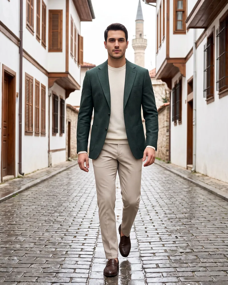Green Blazer - Blazers by Savas Textile