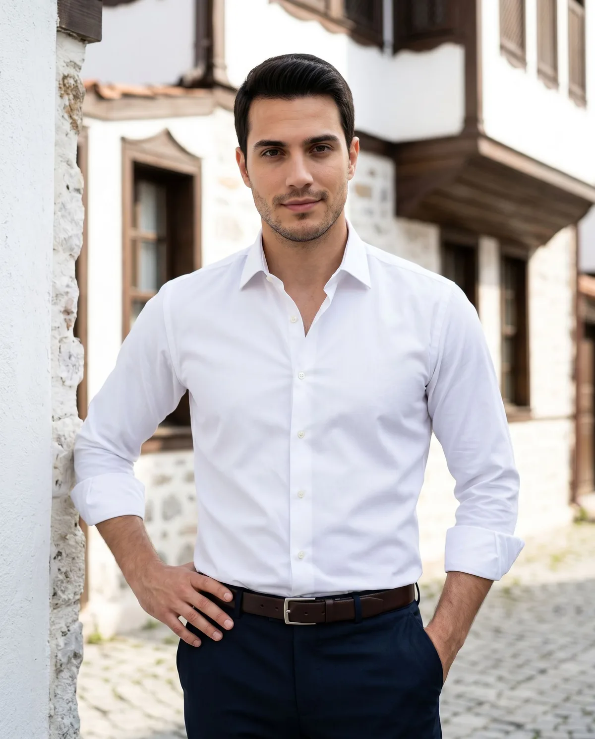 White Classic Shirt detail - Savas Textile