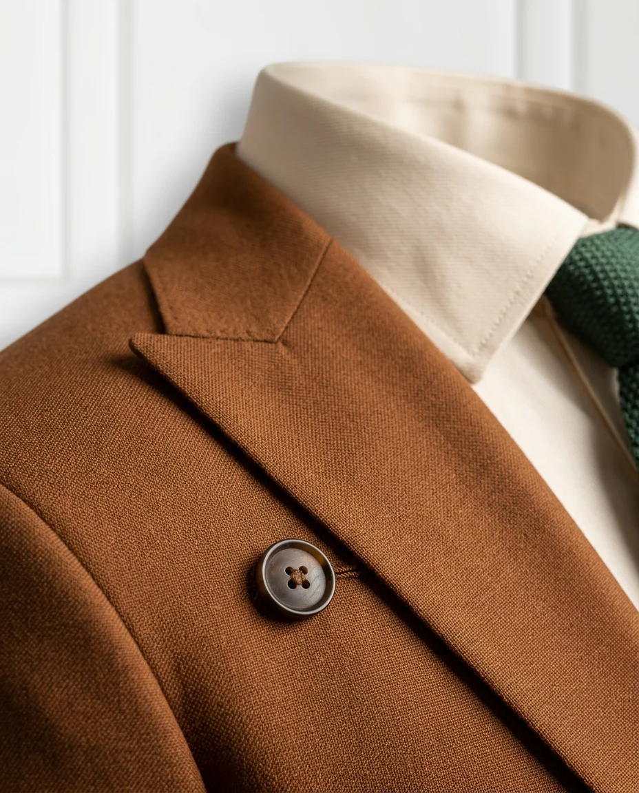 Brown Suit Look detail - Savas Textile