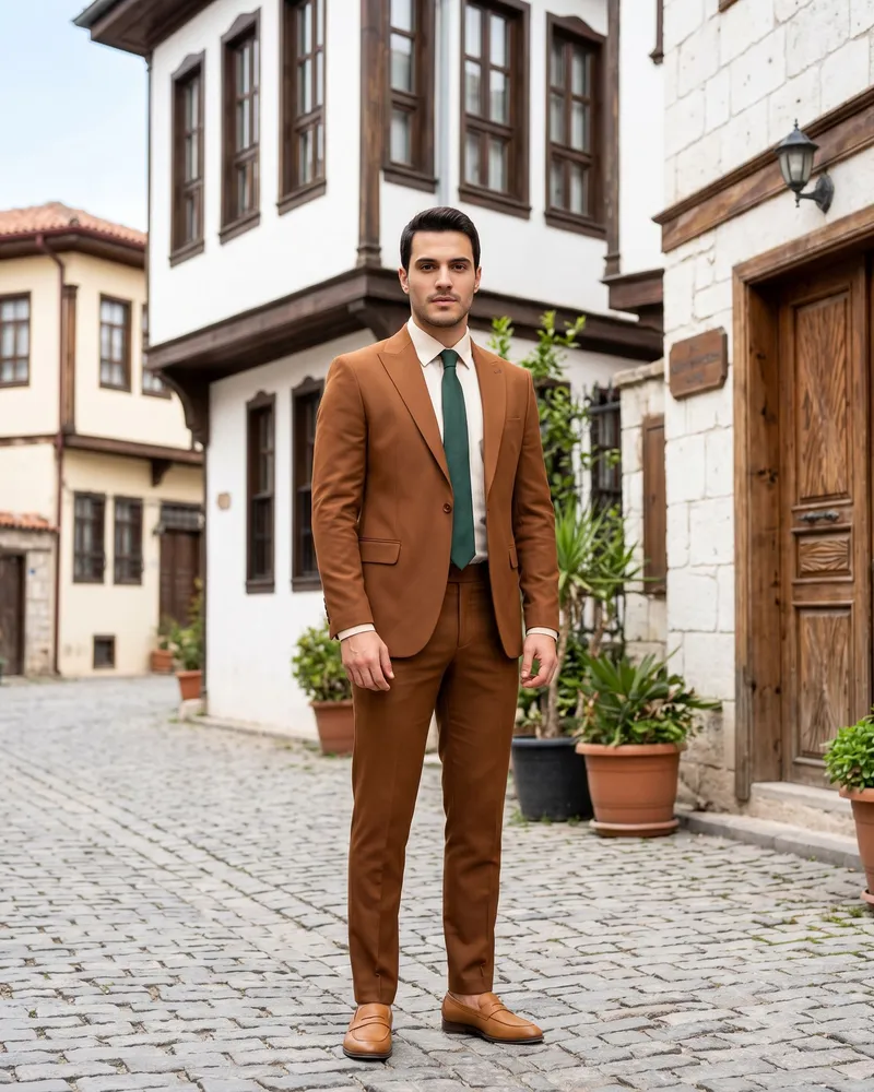 Brown Suit Look - Suits by Savas Textile