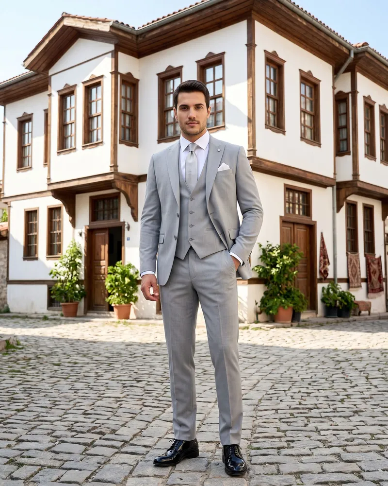 Grey Wedding Suit Look - Wedding Suits by Savas Textile