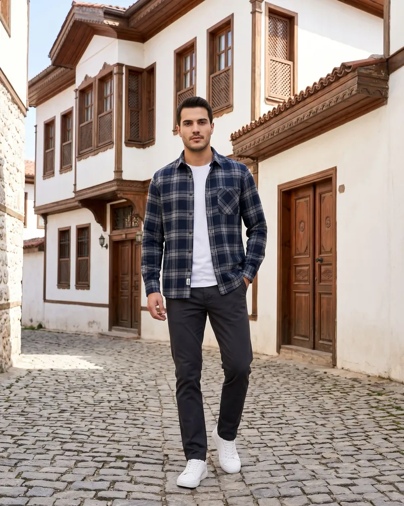 Checked Shirt Look - Shirts by Savas Textile