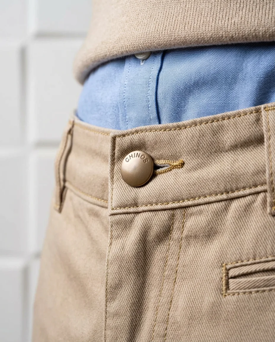 Beige Chino Look detail - Savas Textile
