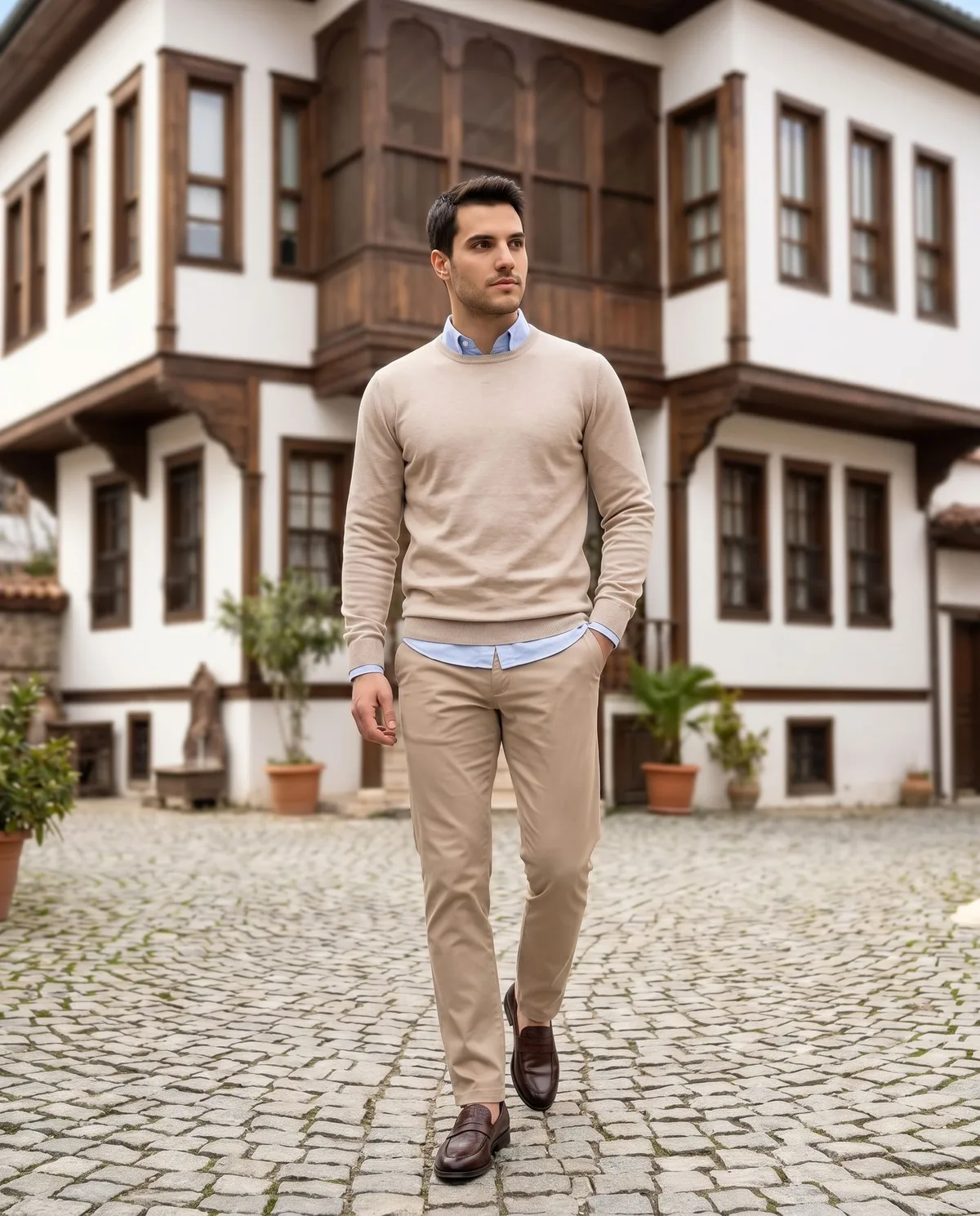 Beige Chino Look detail - Savas Textile