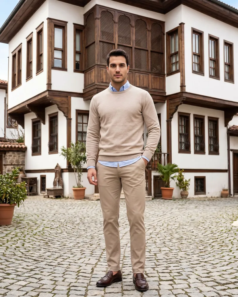 Beige Chino Look - Trousers by Savas Textile