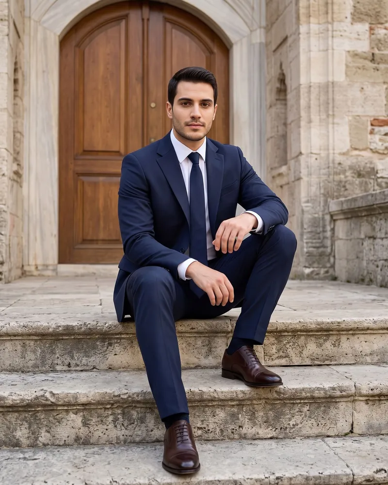 Dark Navy Slim Fit Suit - Premium Turkish Suits by Savas Textile