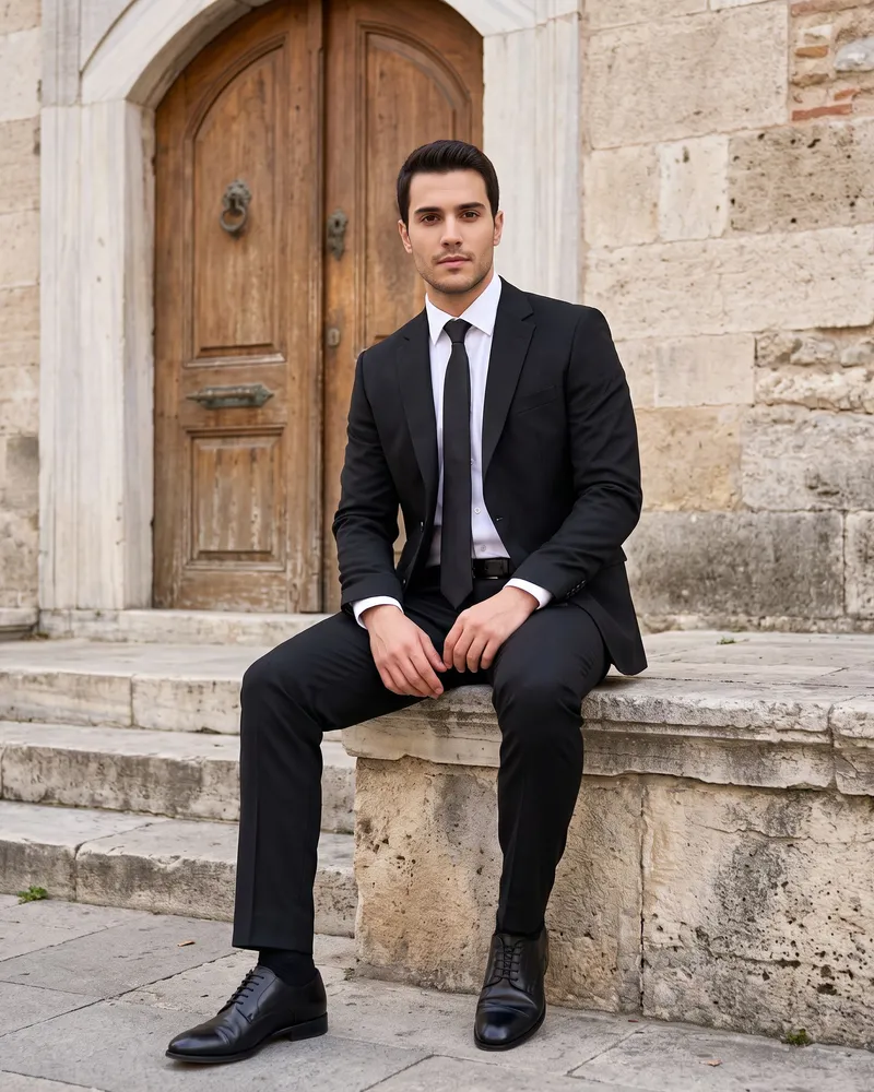 Black Suit Premium Set - Premium Turkish Suits by Savas Textile
