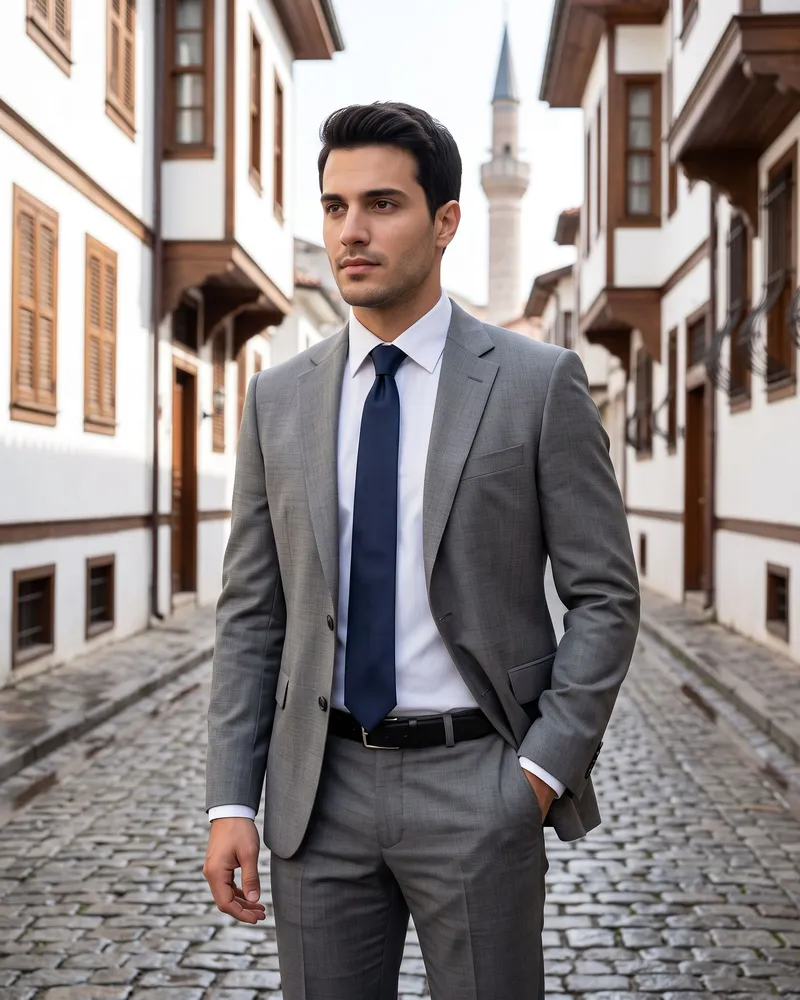 Grey Suit Premium Set - Premium Turkish Suits by Savas Textile